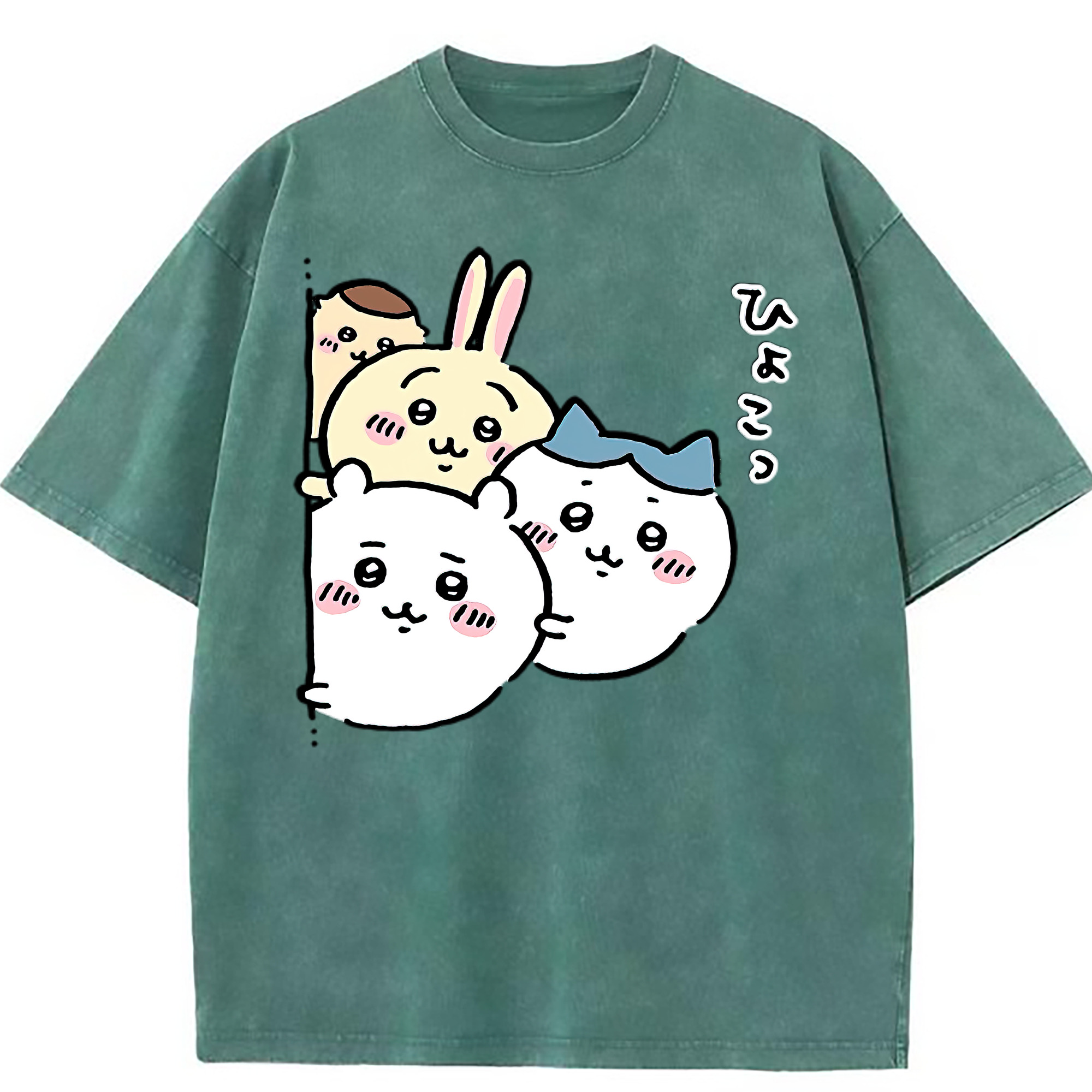 （画像用） ちいかわ ちいかわ Chii-kawa chiikawa 綿100% ヴィンテージ風 半袖Tシャツ（フロントプリント）